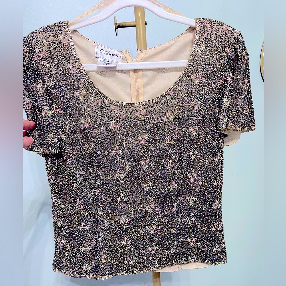 Stunning vintage Beaded and embellished top size 8